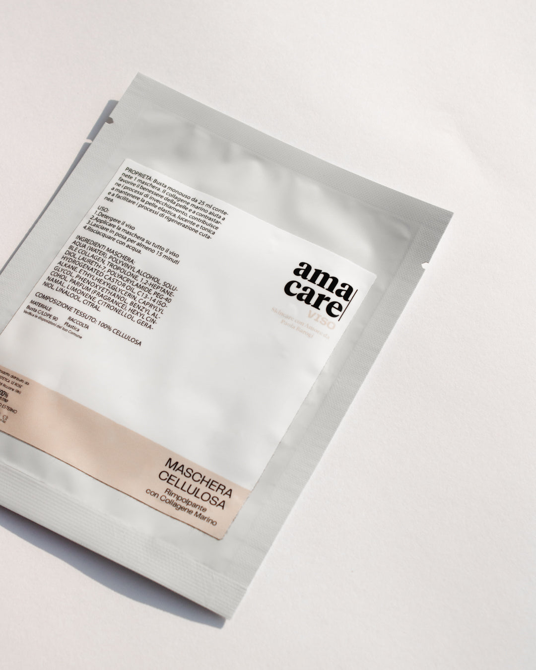 Maschera Cellulosa con Collagene Marino AmaCare – maschera viso in cellulosa al collagene marino